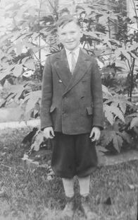 Original 1920s black and white photo of a boy