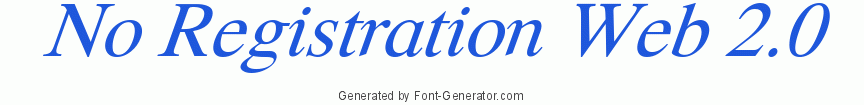 Font-generator example with text No Registration Web 2.0